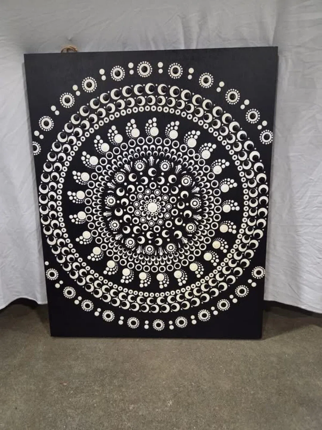 Hand-painted Mandala Dot Art