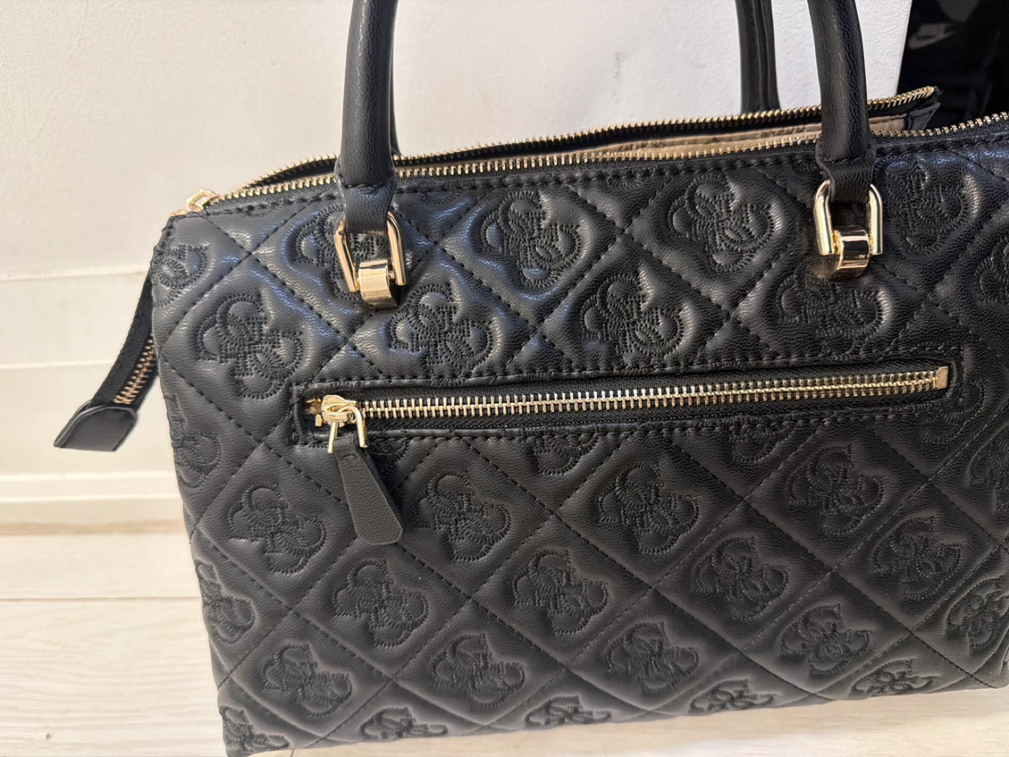 Guess Black Quilted Satchel Bag - photo 3