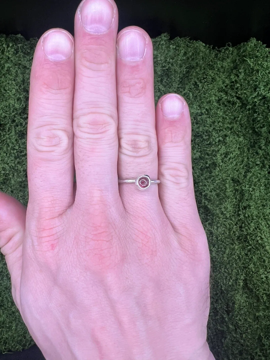 Silver Ring with Pink Stone