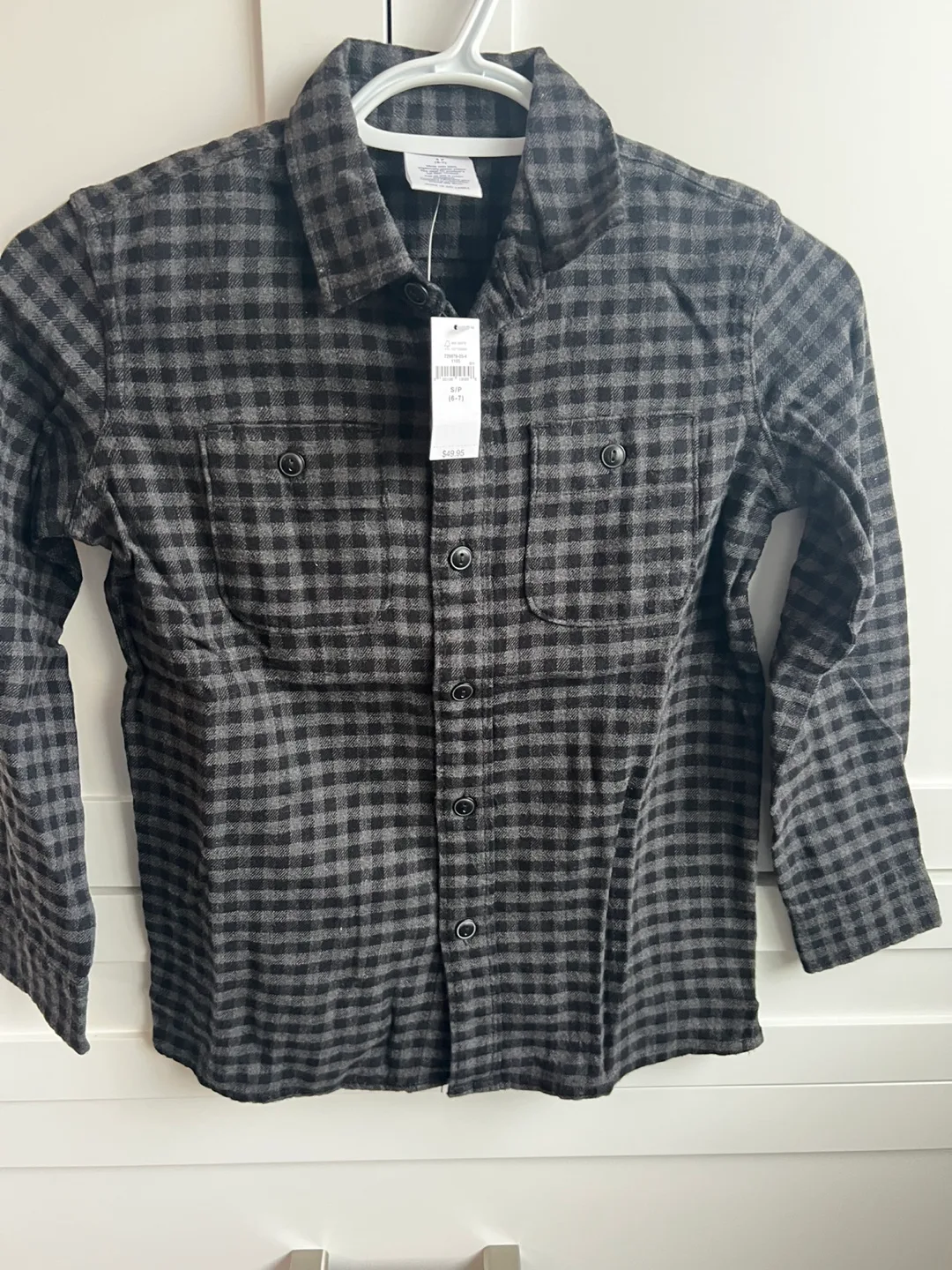 New Gap Kids Plaid Flannel Shirt - Size S (6-7)