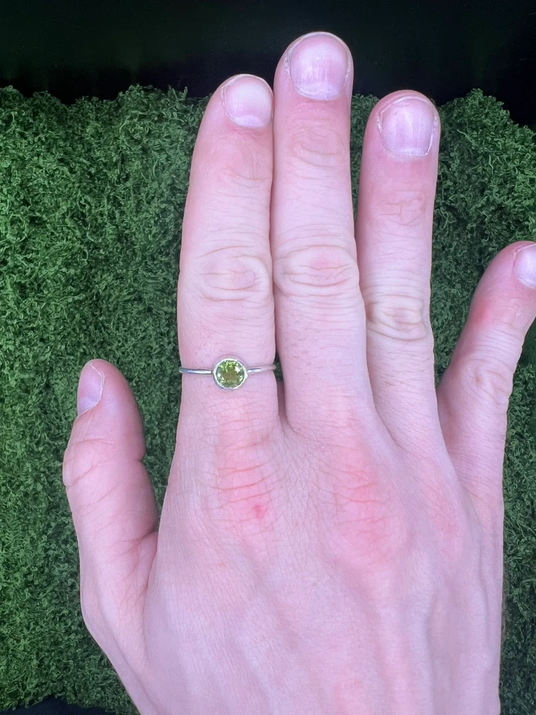 Green Peridot Stacker Ring
