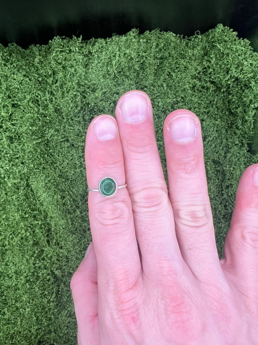 Green Emerald Stacker Ring