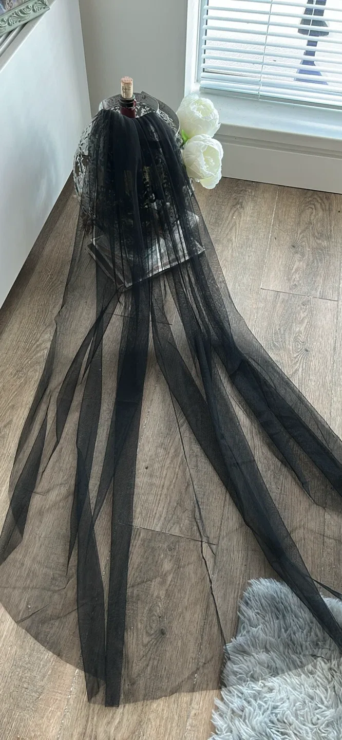 Fingertip black bridal veil image indicator(2)