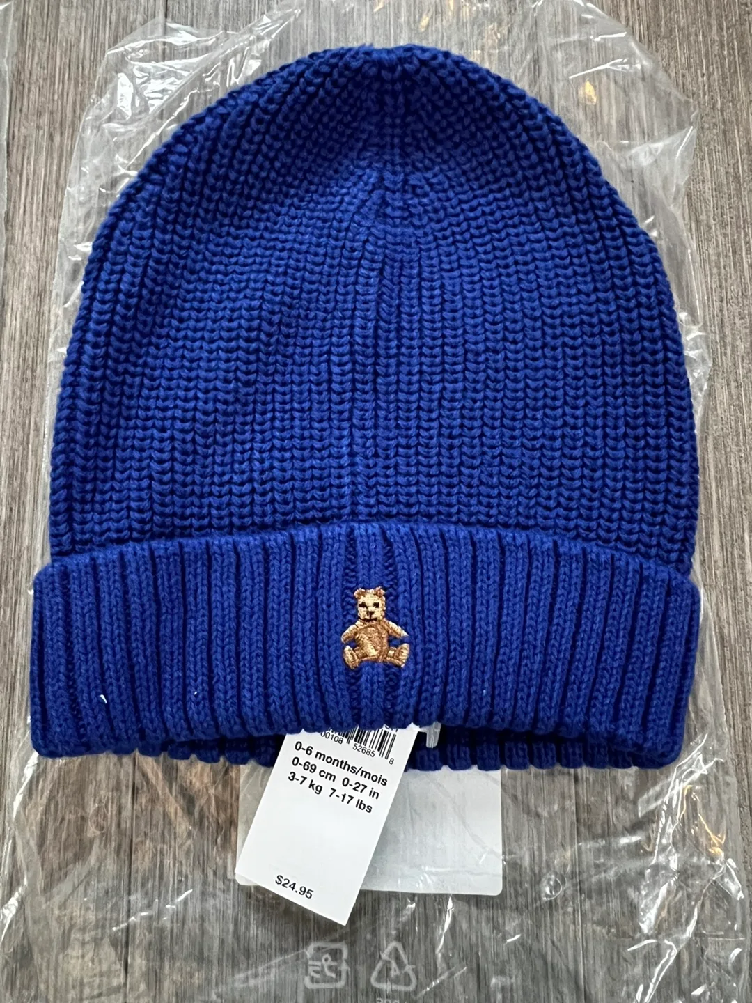 New Gap Baby Blue Knit Beanie 0-6 Months image indicator(3)