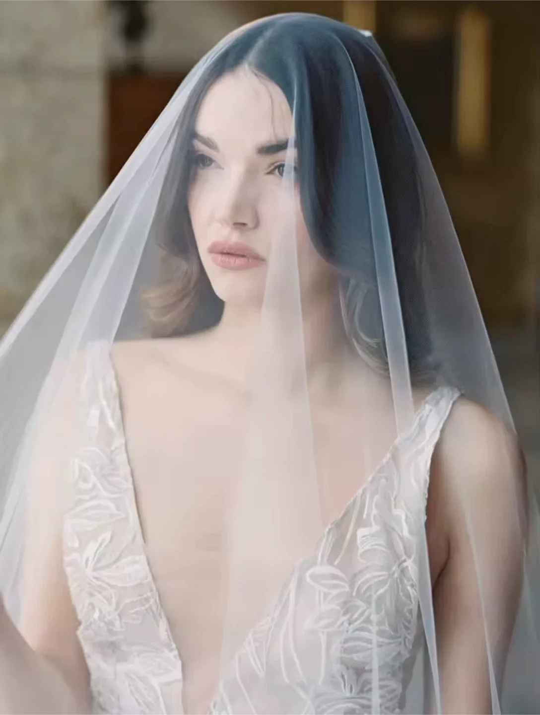 Cathedral Wedding Veil - soft White or Ivory