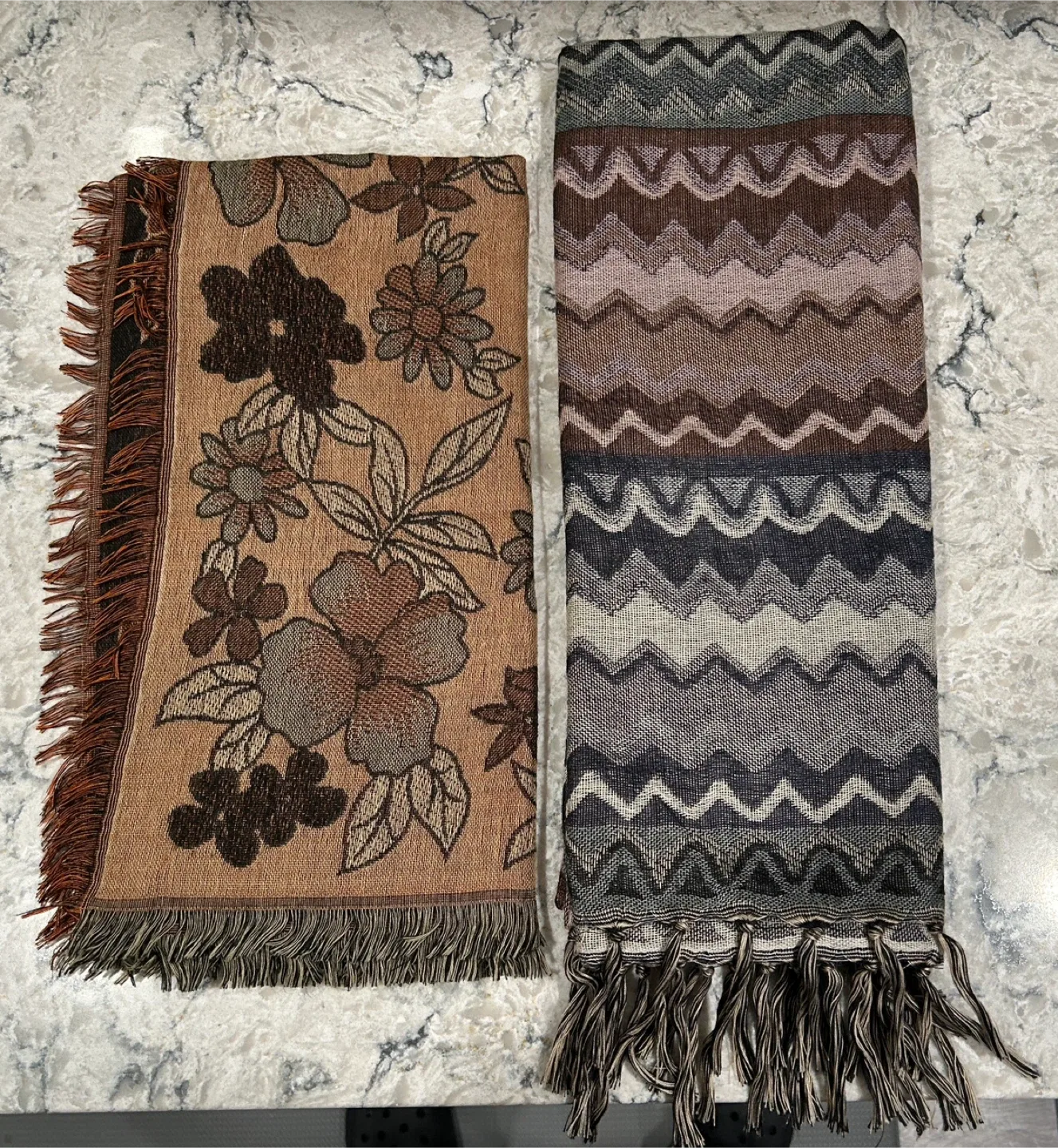 Assorted Scarves - Floral and Zigzag ($10 each)