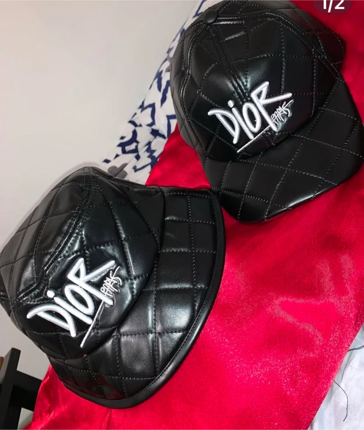 Dior Black Quilted Baseball Cap