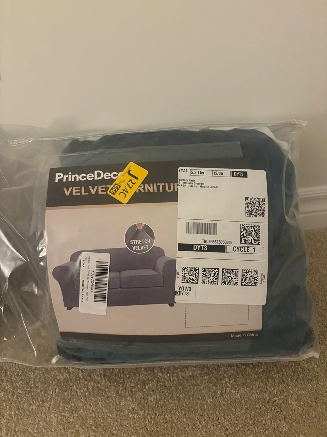 PrinceDeco Velvet Furniture Cover - New!