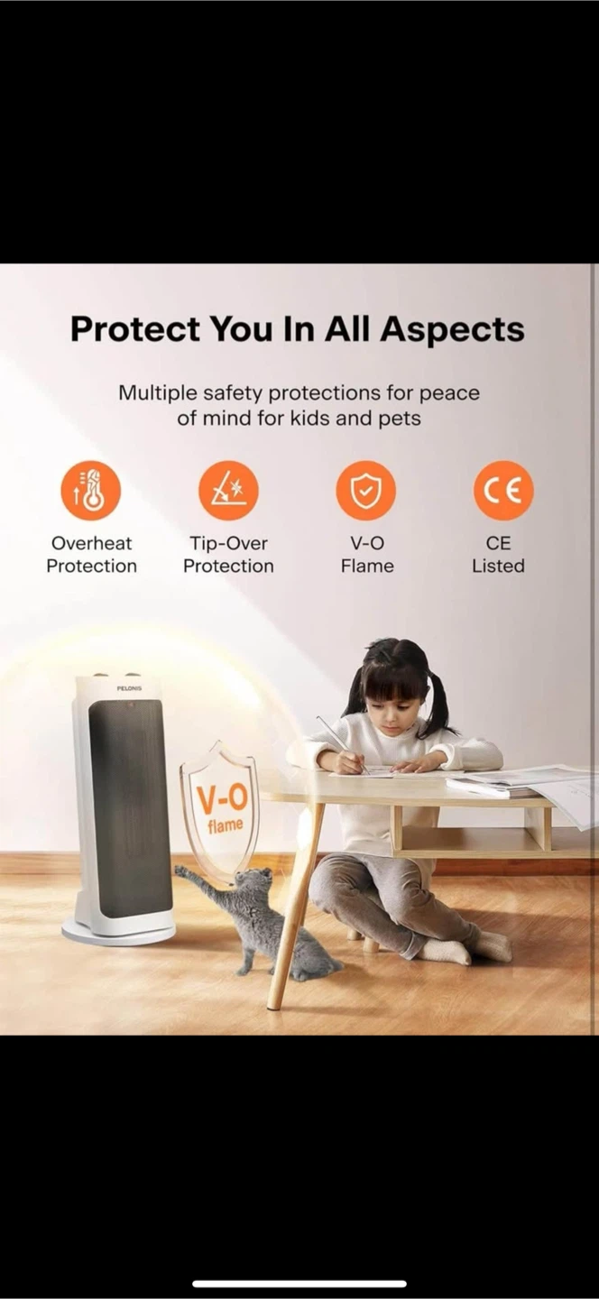 Sold Pelonis 1500W Space Heater | Fast, Quiet, Safe - photo 4