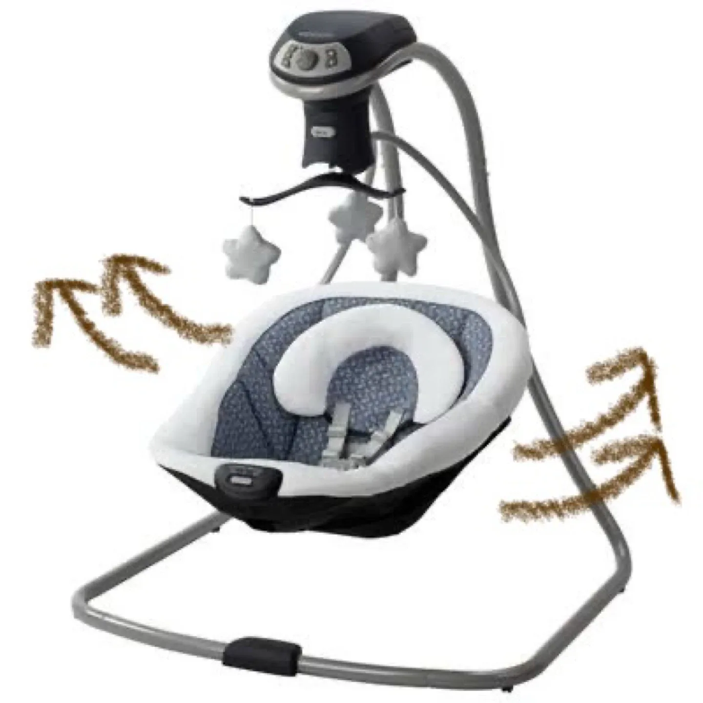 4 Piece Baby Set-High Chair, Stroller, Bath, Baby Rocking Swing image indicator(9)