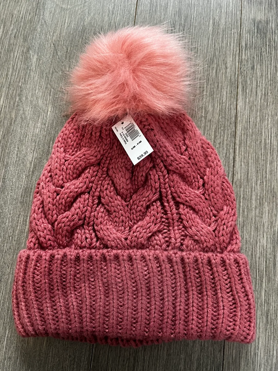 NEW GAP Kids Pink Knit Pom Pom Toque - S/M