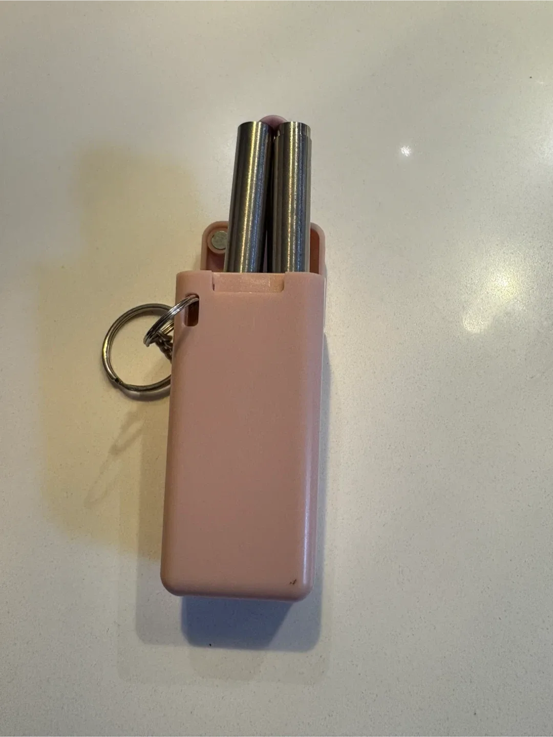 Reusable Collapsible Straw with Case - Pink & Black