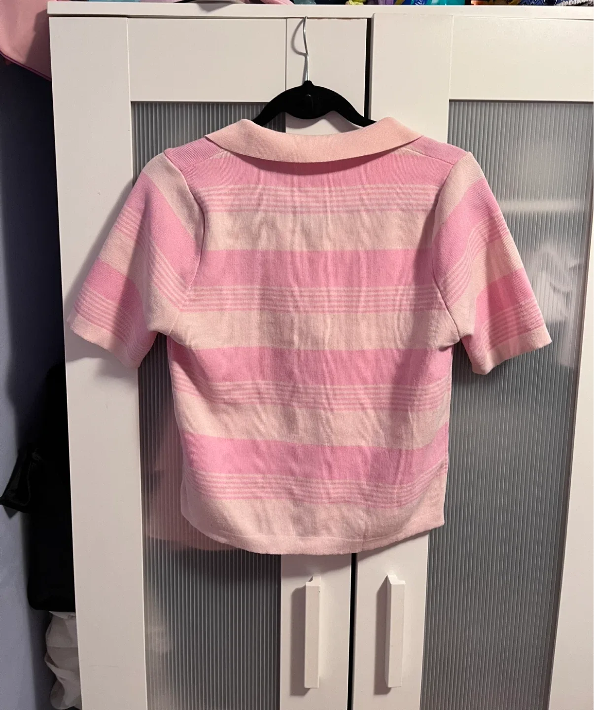 Striped Pink Polo Shirt Size M image indicator(2)