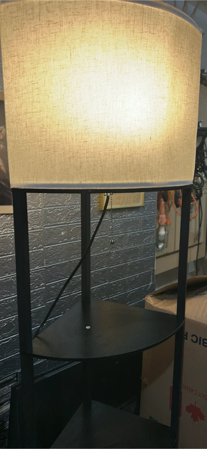 Black Floor Lamp with Shelves image indicator(2)
