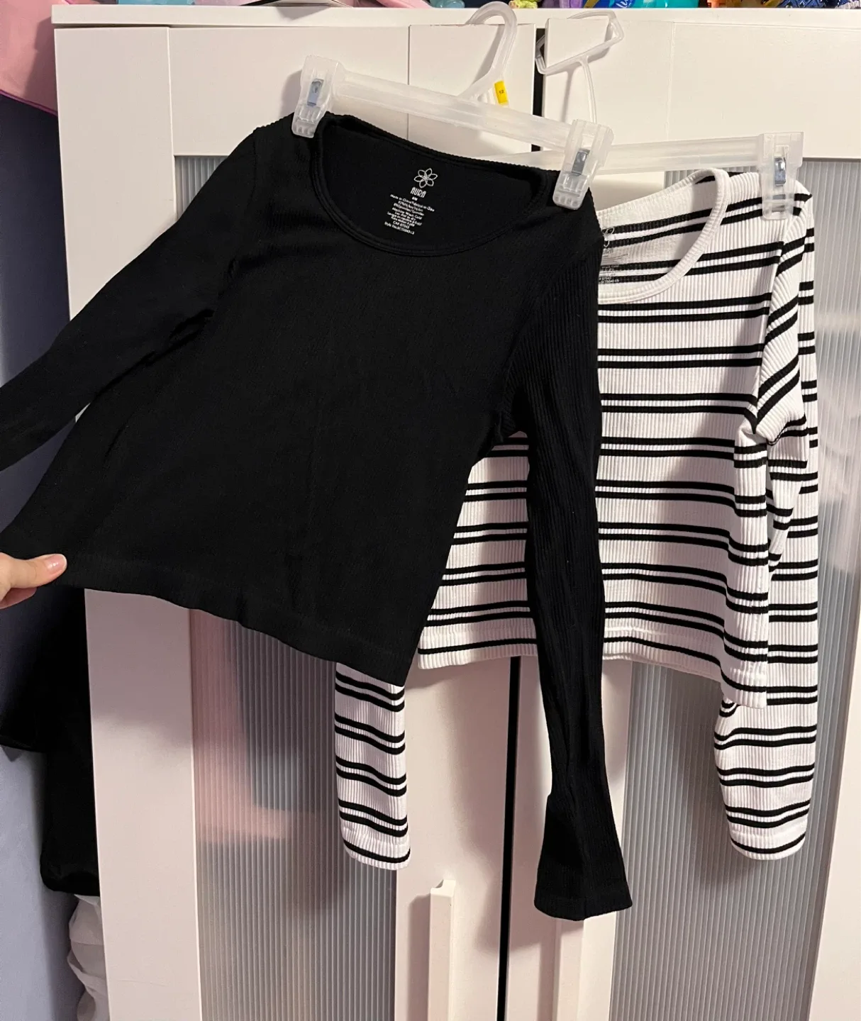 Aura Ribbed Long Sleeve Tops - S/M