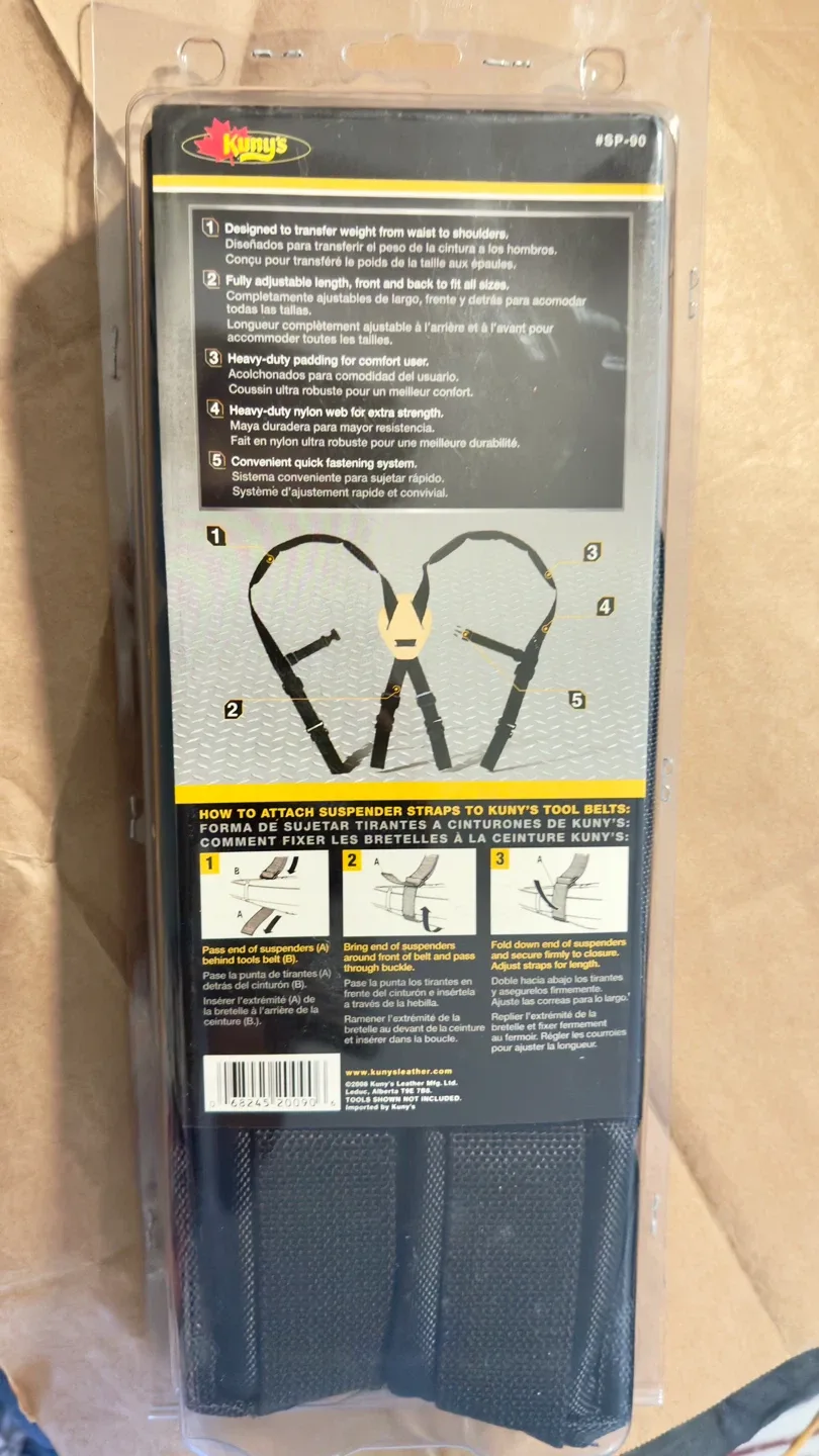 Kuny's SP-90 Tool Belt Suspenders - New