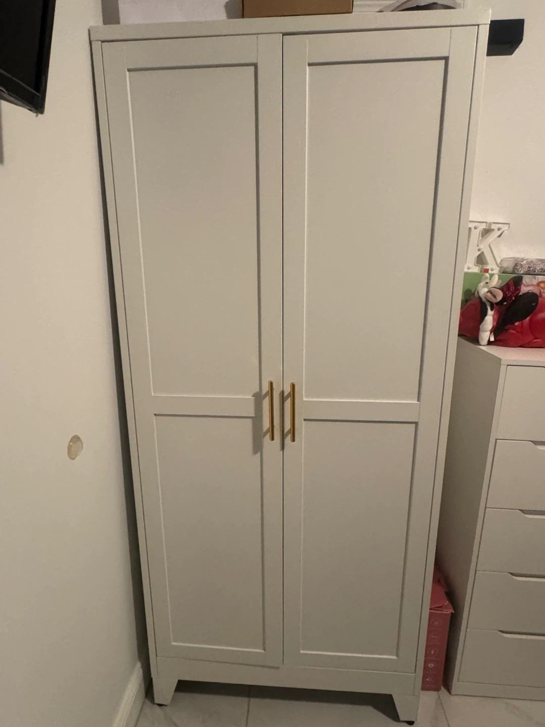 White Wardrobe Closet with Doors - photo 2