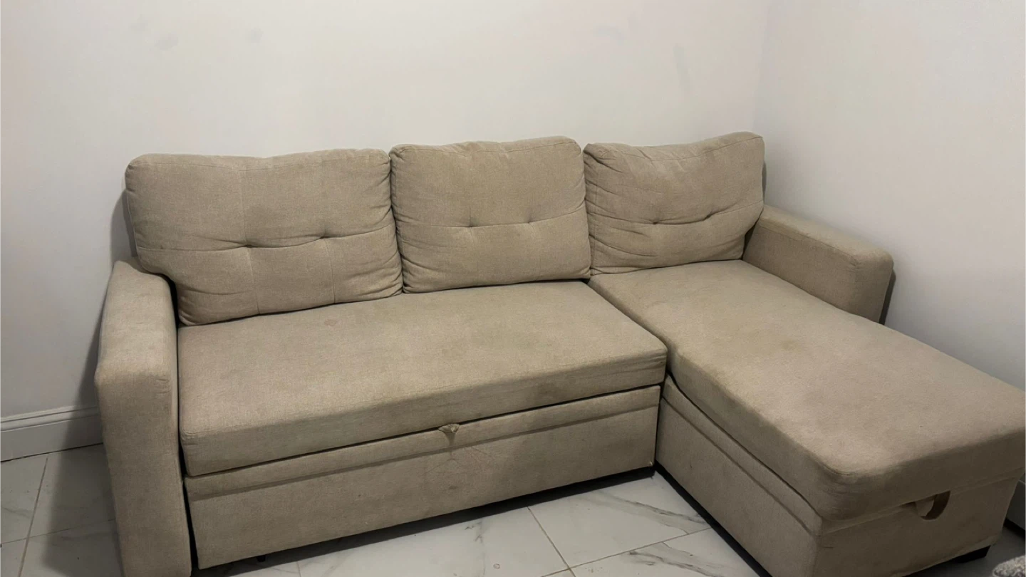 Beige Sofa with Chaise Lounge - photo 4