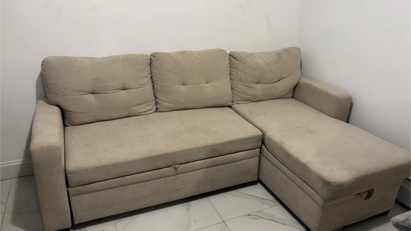 Beige Sofa with Chaise Lounge - photo 3