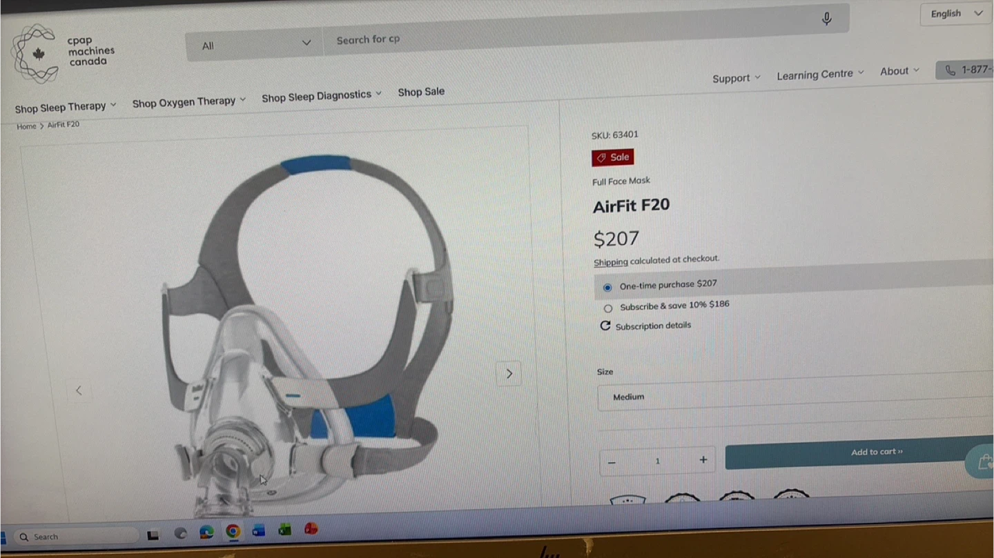 ResMed AirFit F20 Full Face Mask (Size M) - photo 2