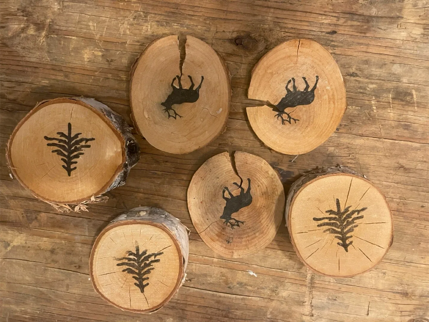 Handmade Wooden Coasters - Set of 6