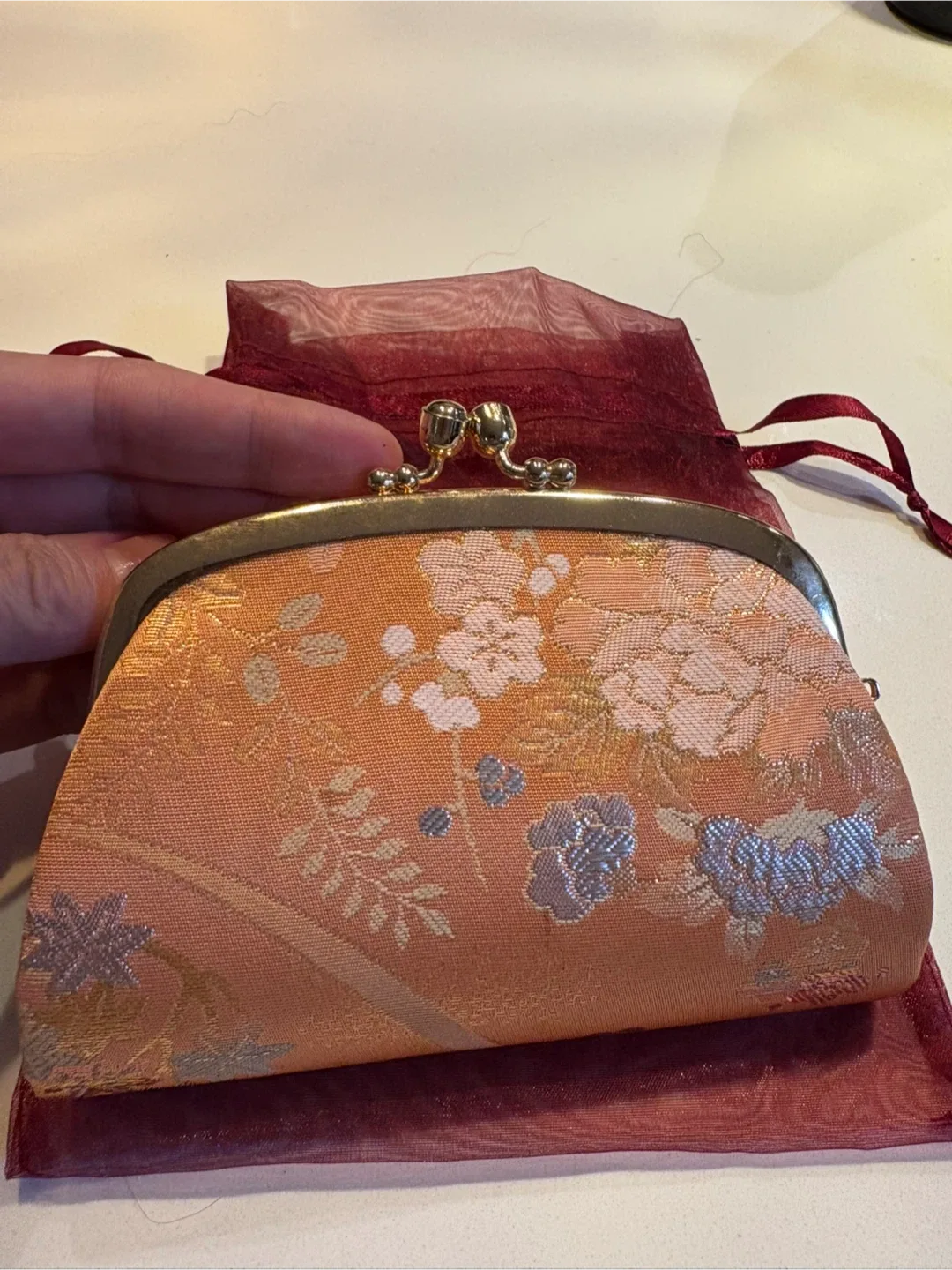 Floral Coin Purse with Drawstring Bag image indicator(2)