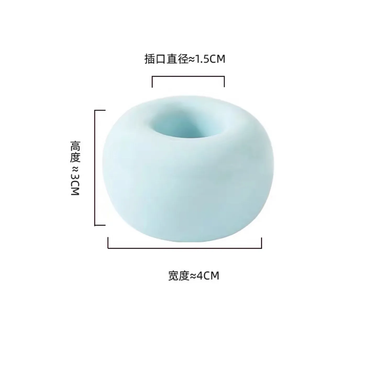 Light Blue Donut-Shaped Toothbrush Holder