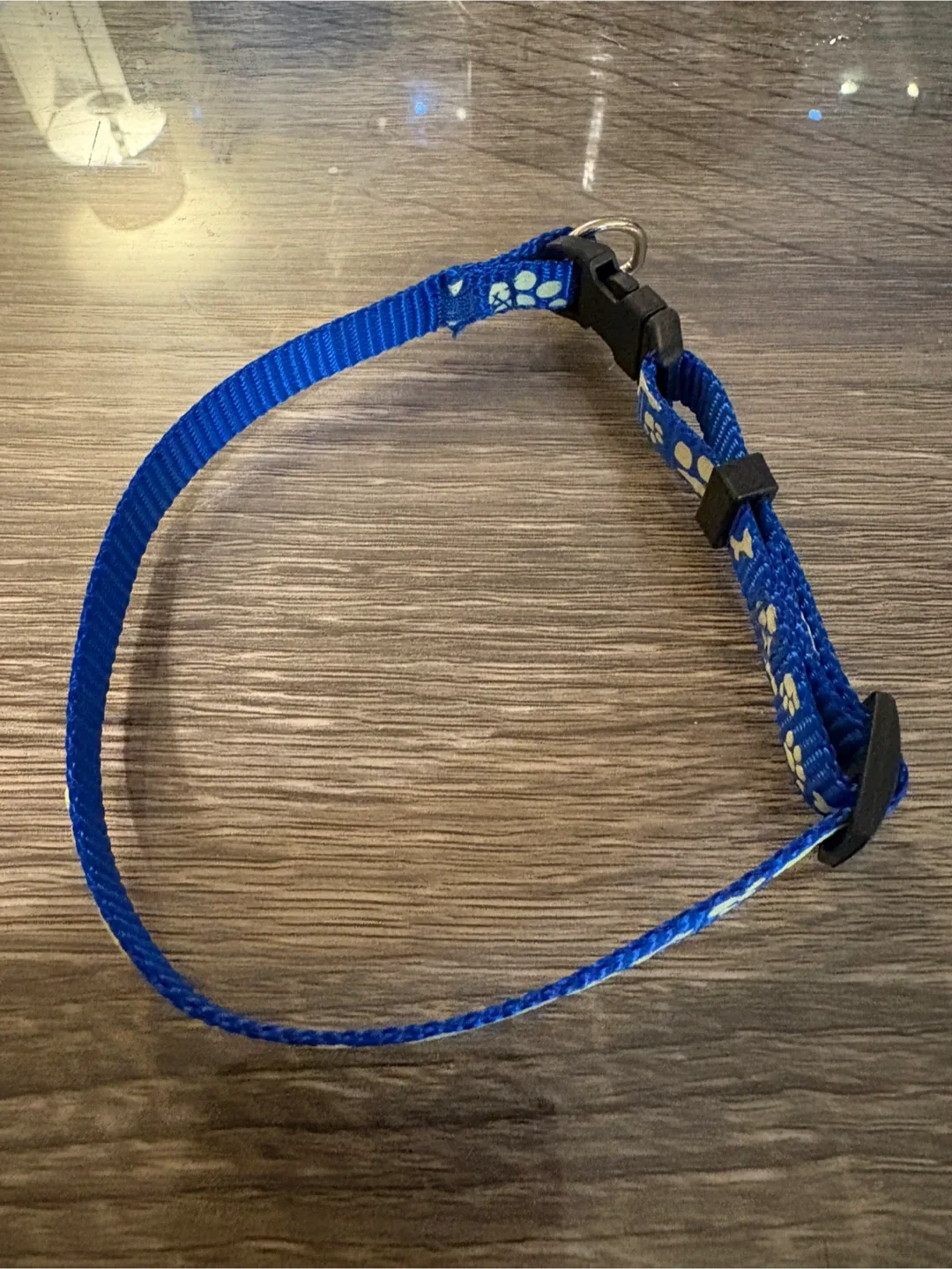 Blue Dog Collar with Bone Design