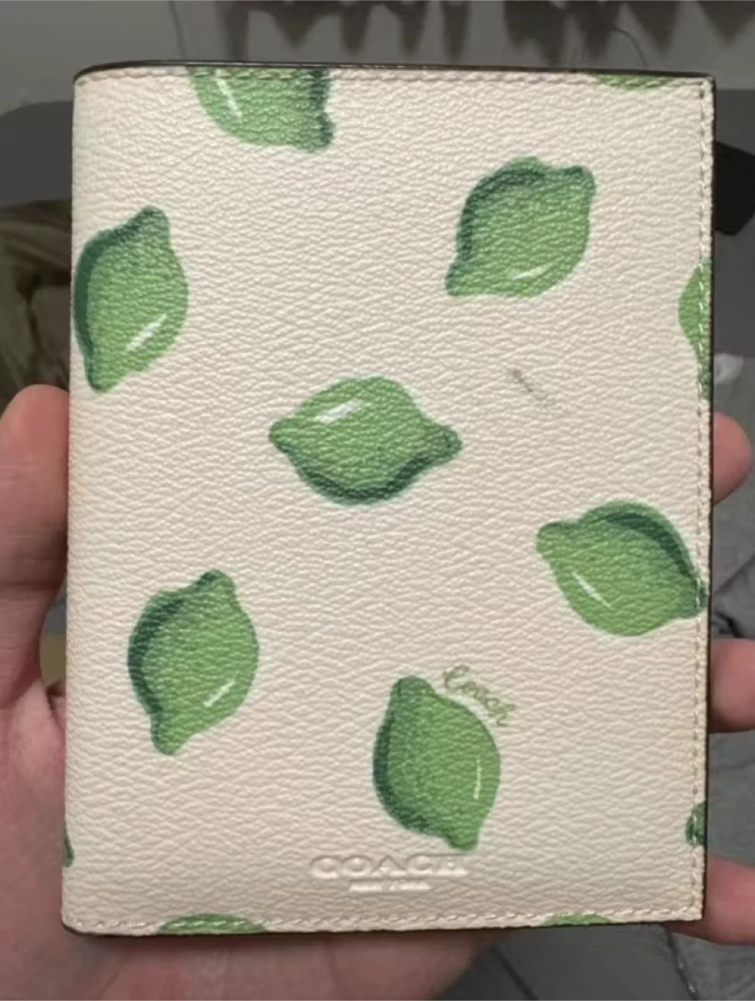 Coach Passport Holder - Lime Print