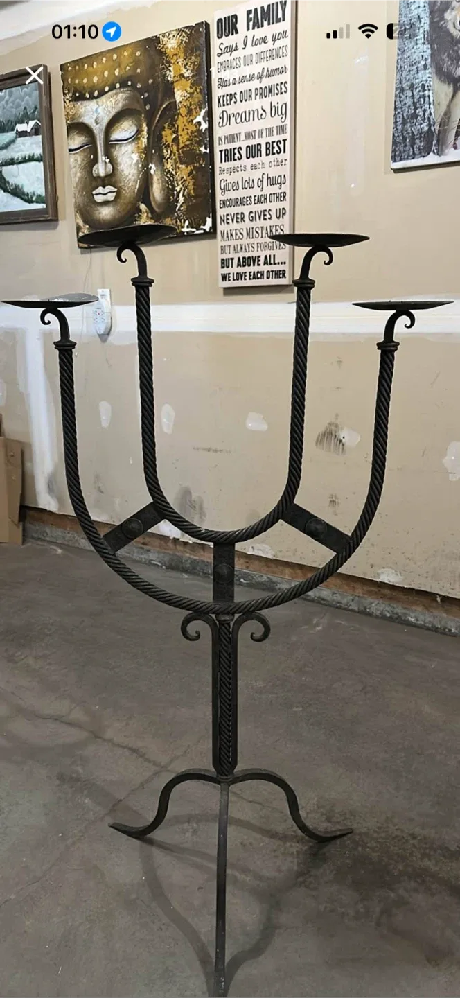Wrought Iron Candelabra Candle Holder