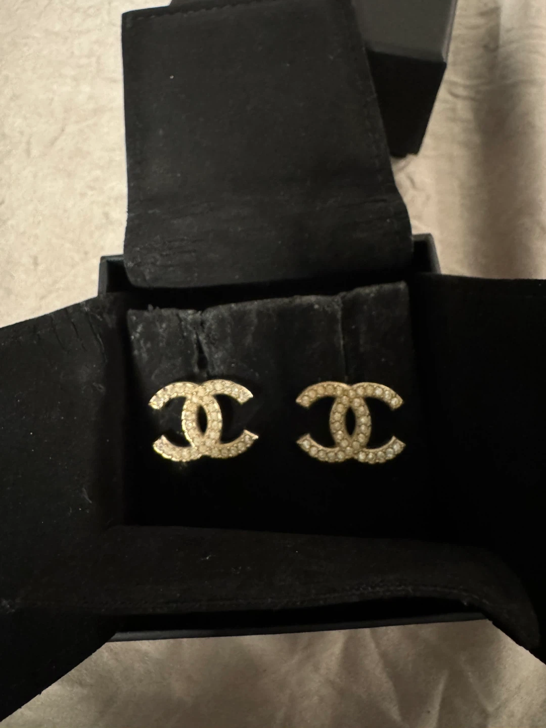 Authentic Chanel CC Logo Stud Earrings - photo 3