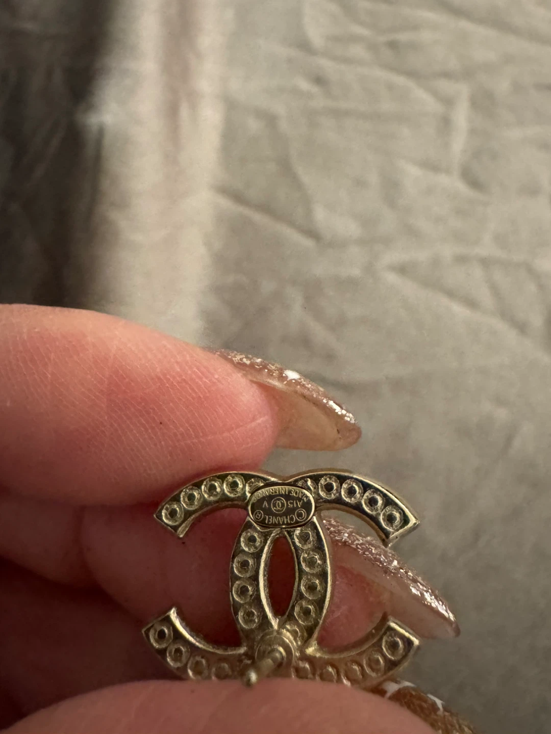 Authentic Chanel CC Logo Stud Earrings - photo 5