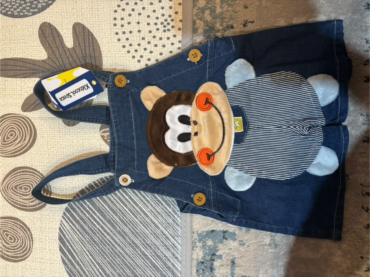 Kidscool Space Monkey Denim Overalls - Size 80