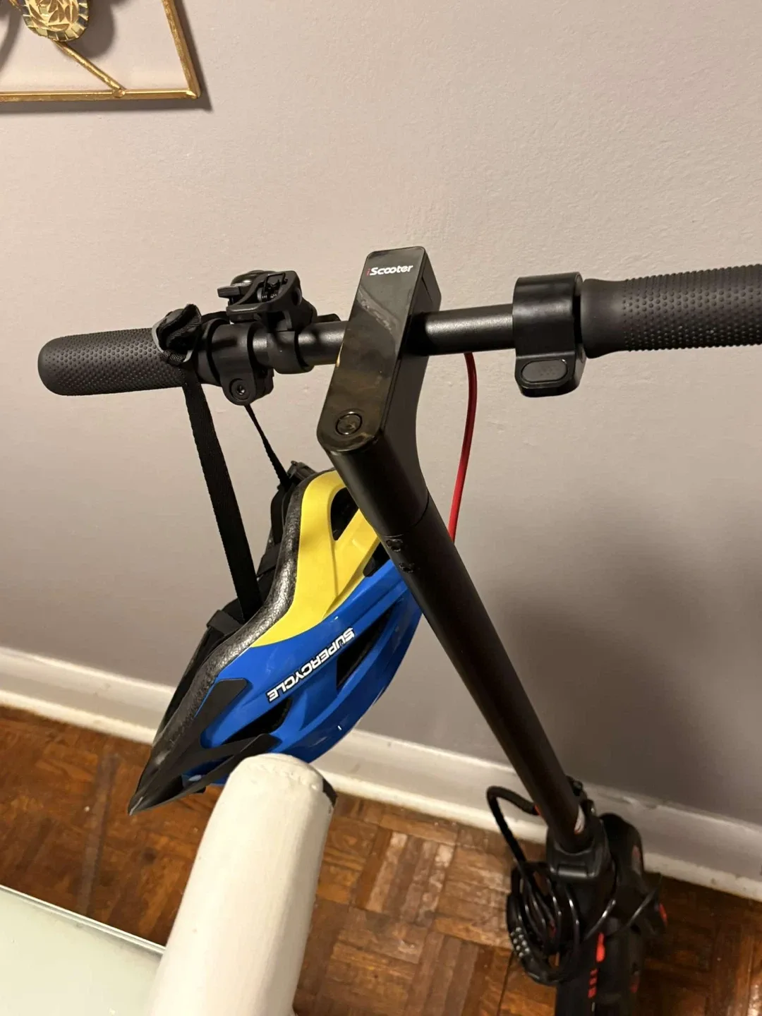 Electric scooter with LEDs. Goes 30kph