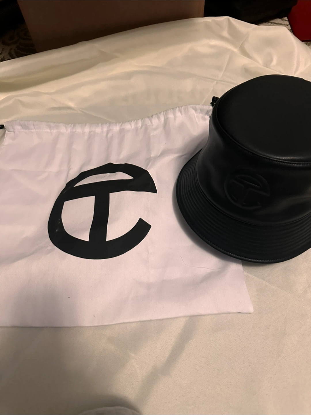 Telfar Black Bucket Hat with Dust Bag