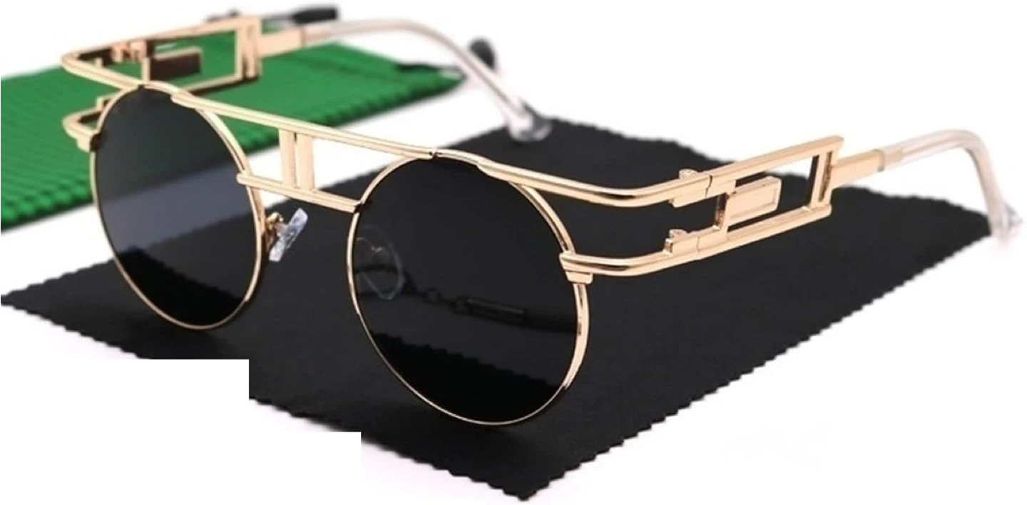 Gold Frame Round Sunglasses