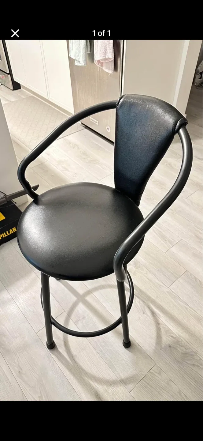 Real leather island stool