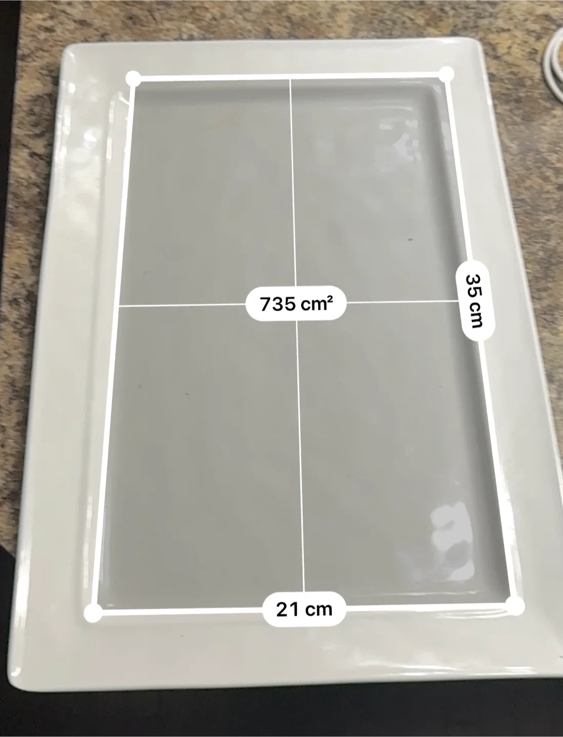 New White Rectangular Serving Tray (35x21cm) image indicator(3)