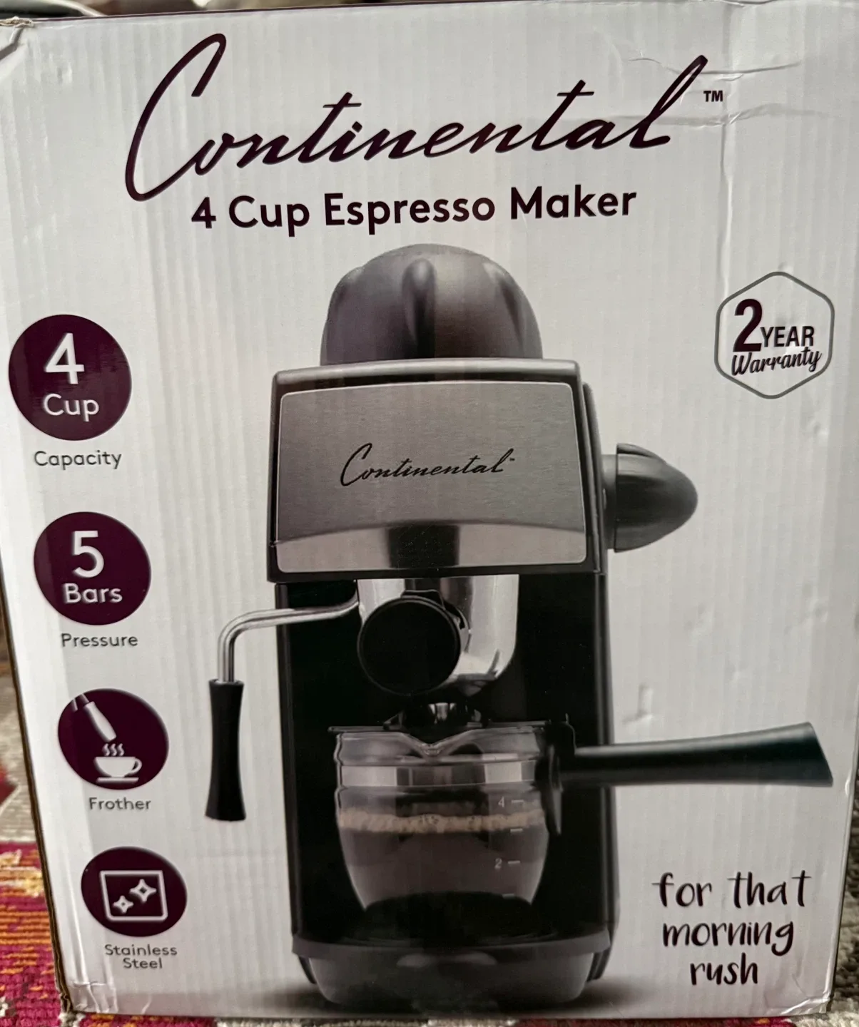 Continental 4 Cup Espresso Maker - Like New!