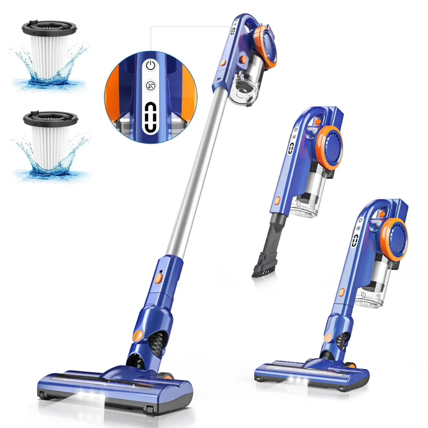 Blue Cordless Stick Vacuum Cleaner