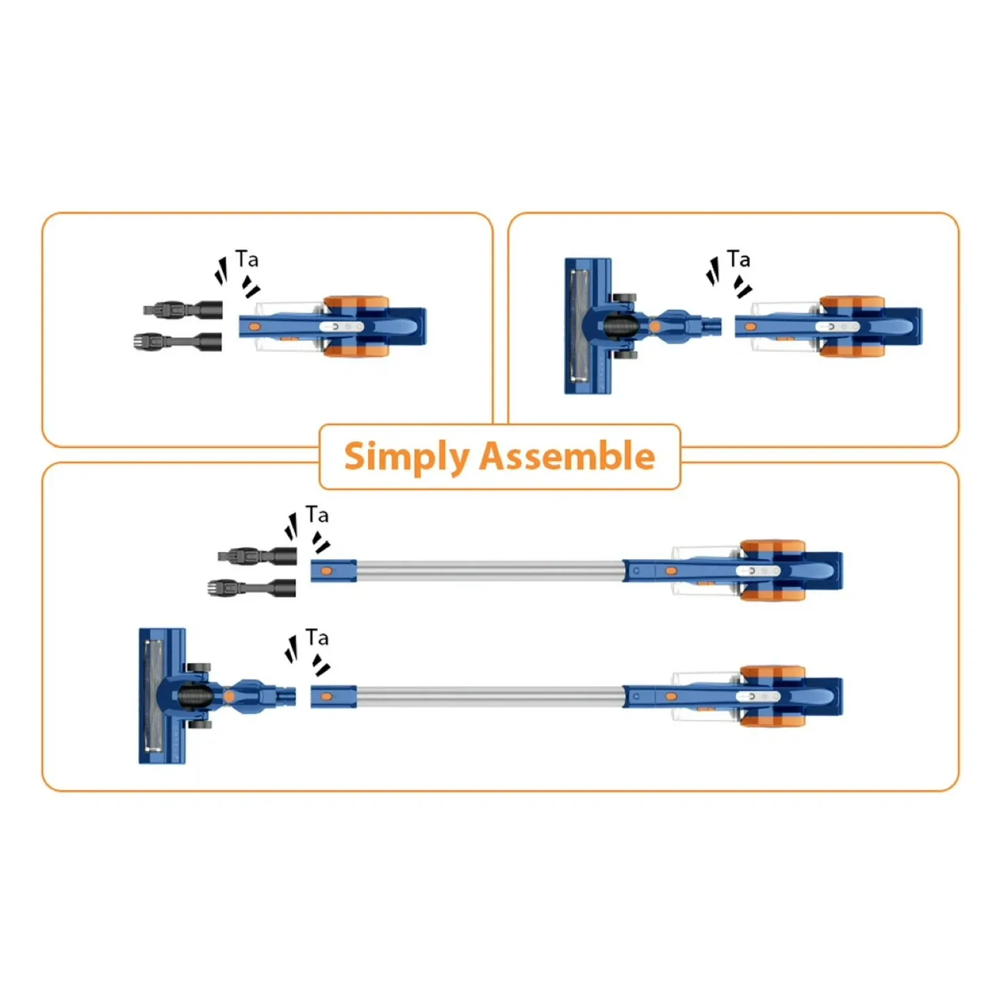 Blue Cordless Stick Vacuum Cleaner image indicator(2)