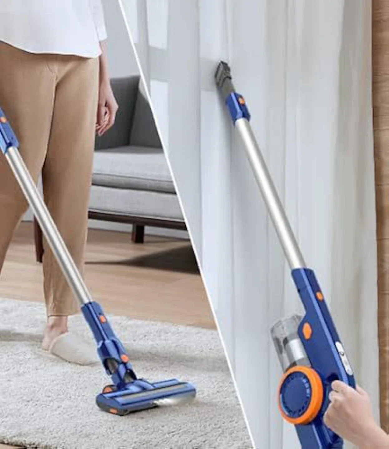 Blue Cordless Stick Vacuum Cleaner image indicator(6)
