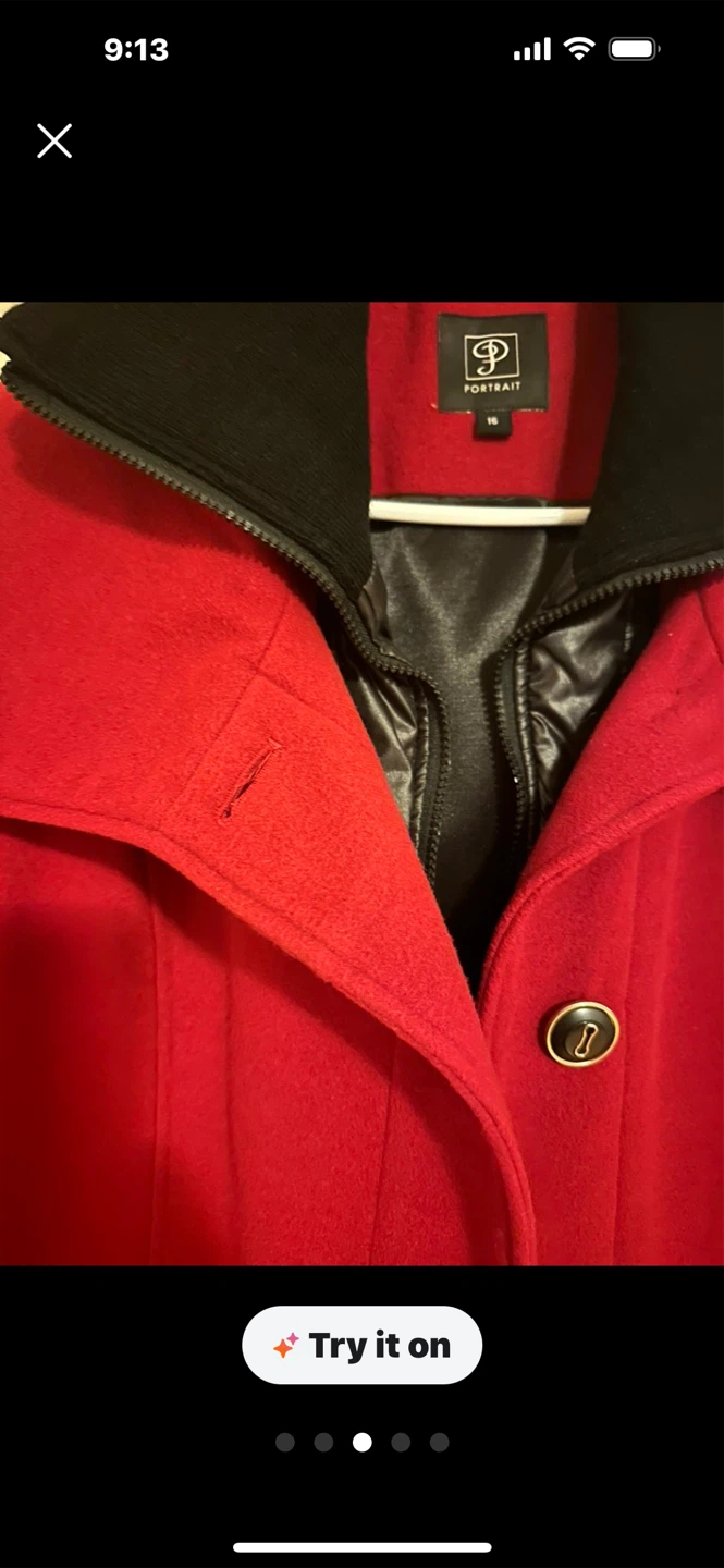 Portrait Red Winter Coat - Size 16 - photo 4
