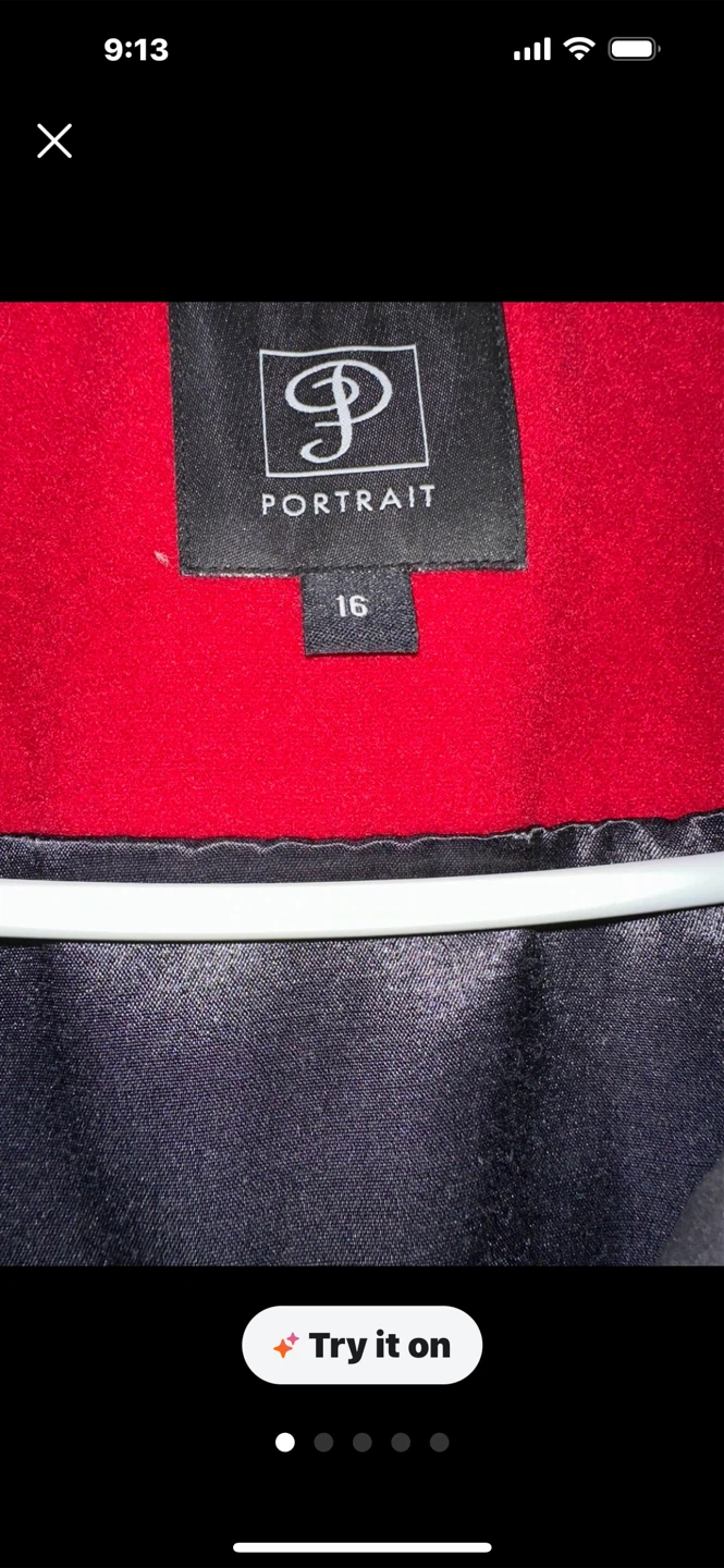 Portrait Red Winter Coat - Size 16 - photo 5