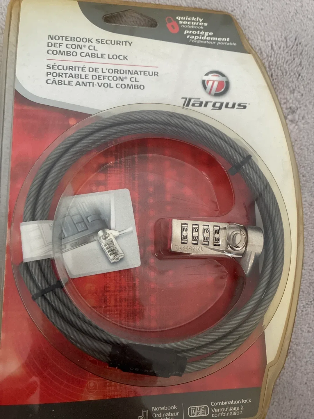 NEW Targus Notebook Security Combo Cable Lock image indicator(2)