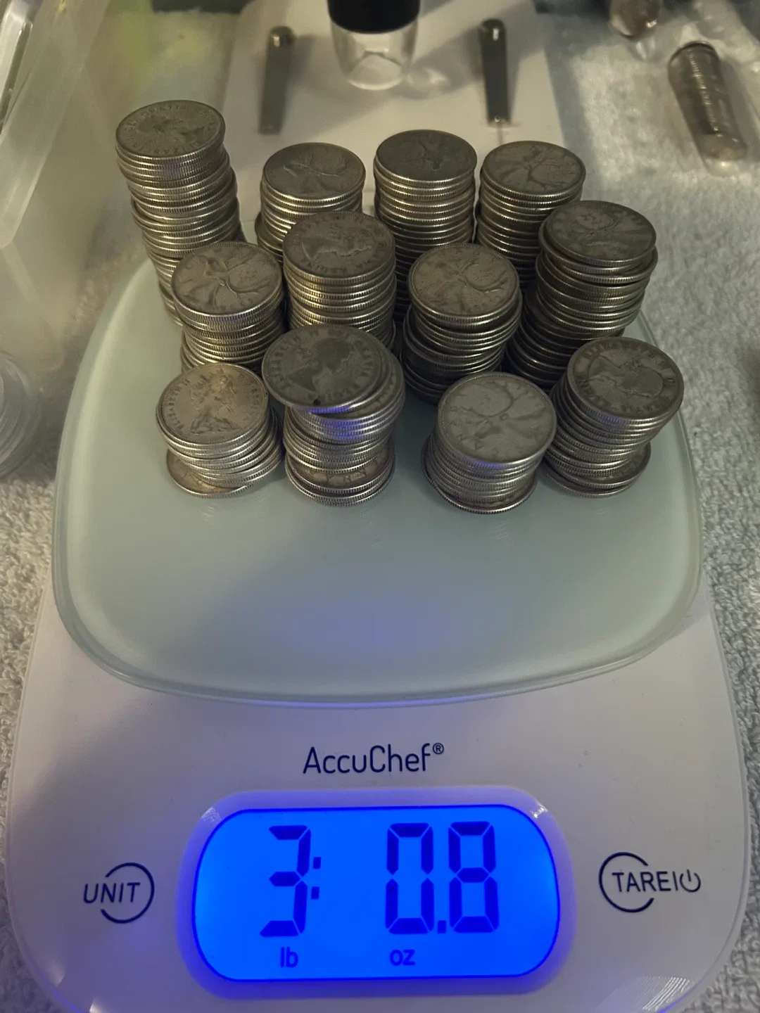 Collection of 240 Silver Canadian Quarters