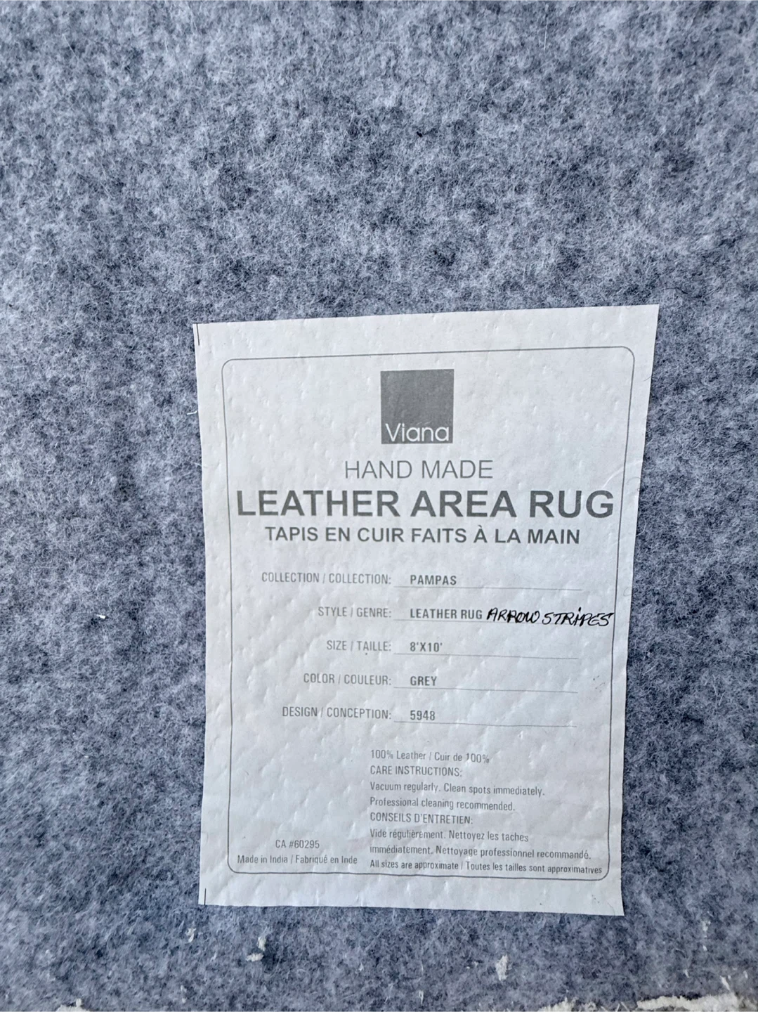 Handmade Leather Area Rug 8'x10' - photo 3