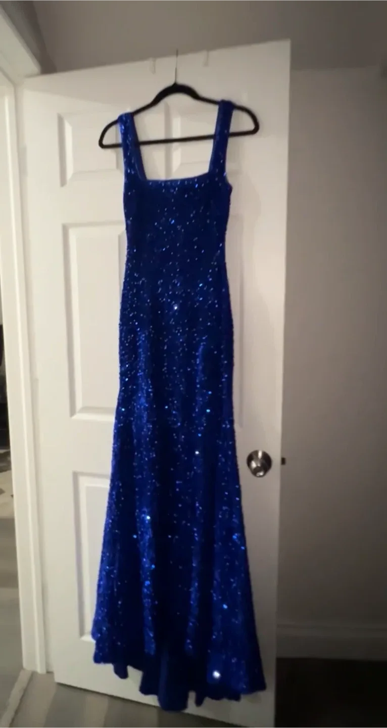 Blue Sequin Formal Dress