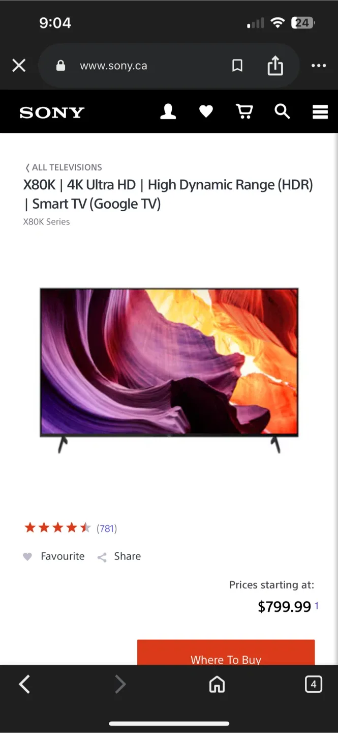 Pickup by Wednesday! 65” Sony Google Smart TV image indicator(2)