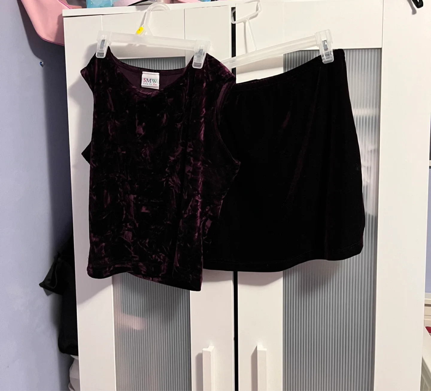 SMW Velvet Top and Skirt Set